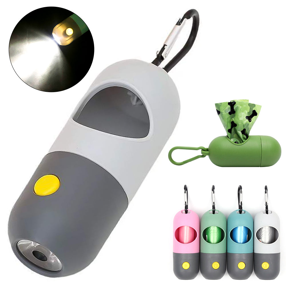 Distributeur de sacs à déjections avec LED pour chien